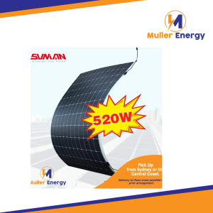 Sunman eArc 520W Flexible Solar Panel at Muller Energy Australia