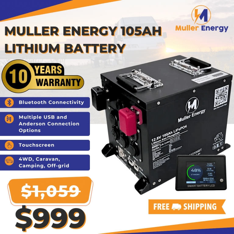 Image of Muller Energy 105Ah lithium Battery at Muller Energy Australia
