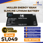Image of Muller Energy 24V 100Ah Slimline Lithium Battery
