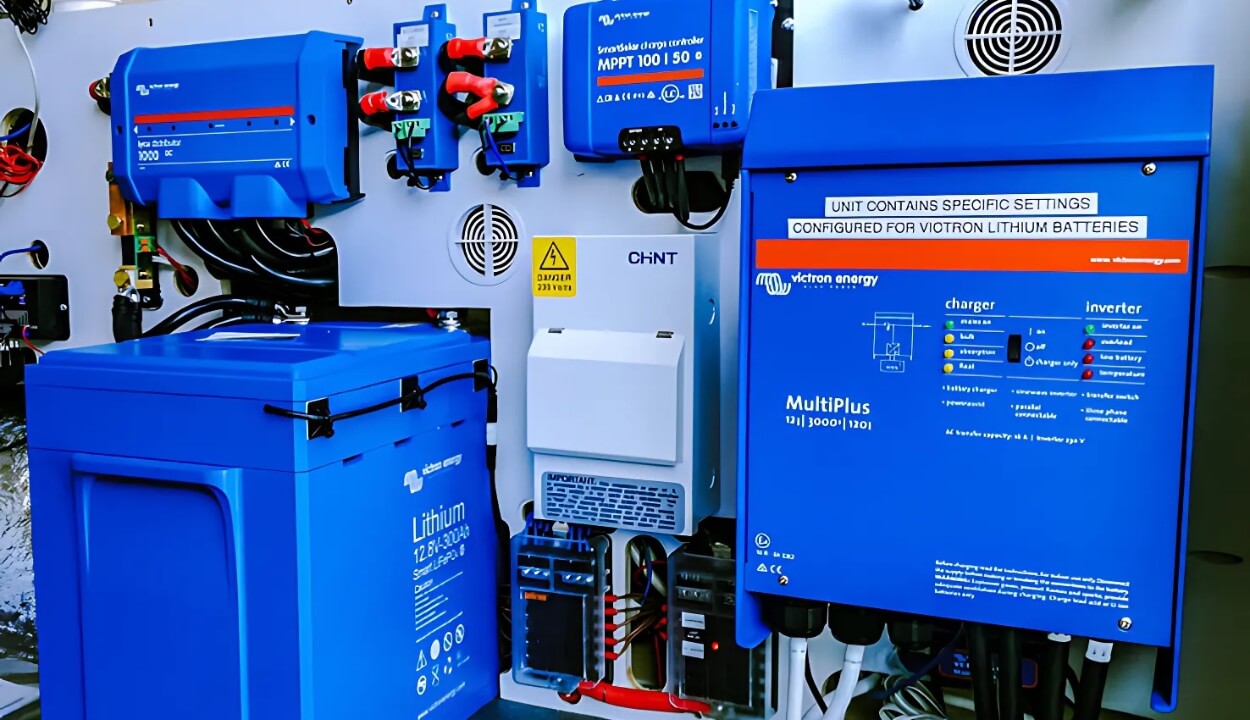 Victron Energy lithium battery, MultiPlus inverter, and MPPT charge controller the ideal off grid caravan power system