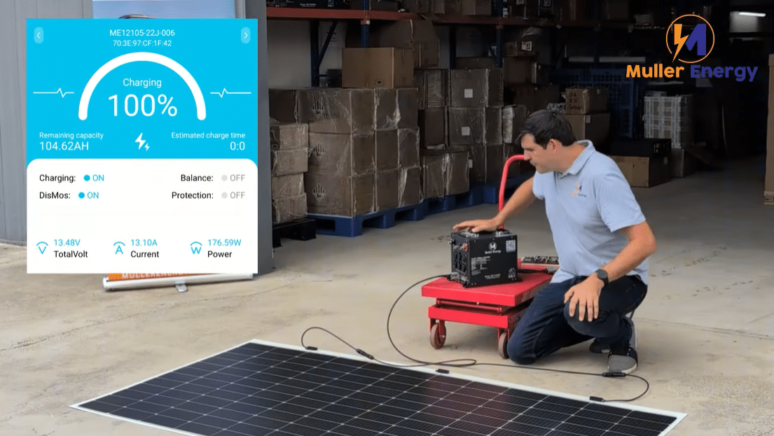 CEO Ruben Muller explaining why you shoudnt directly connect solar panel to lithium battery